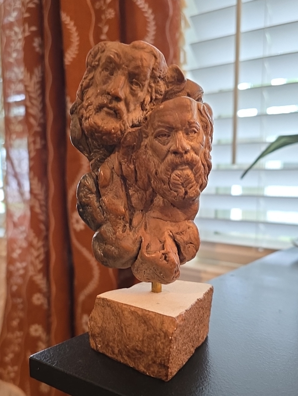 Handcrafted Brown Ceramic Bust Sculpture - Home Art Accent